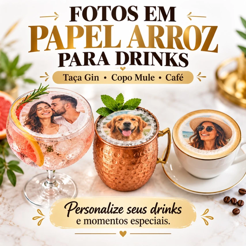 Papel Arroz - Para Drinks - 4cm
